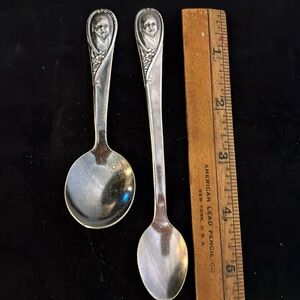 Set vintage Gerber silver plated baby child spoons Winthrop